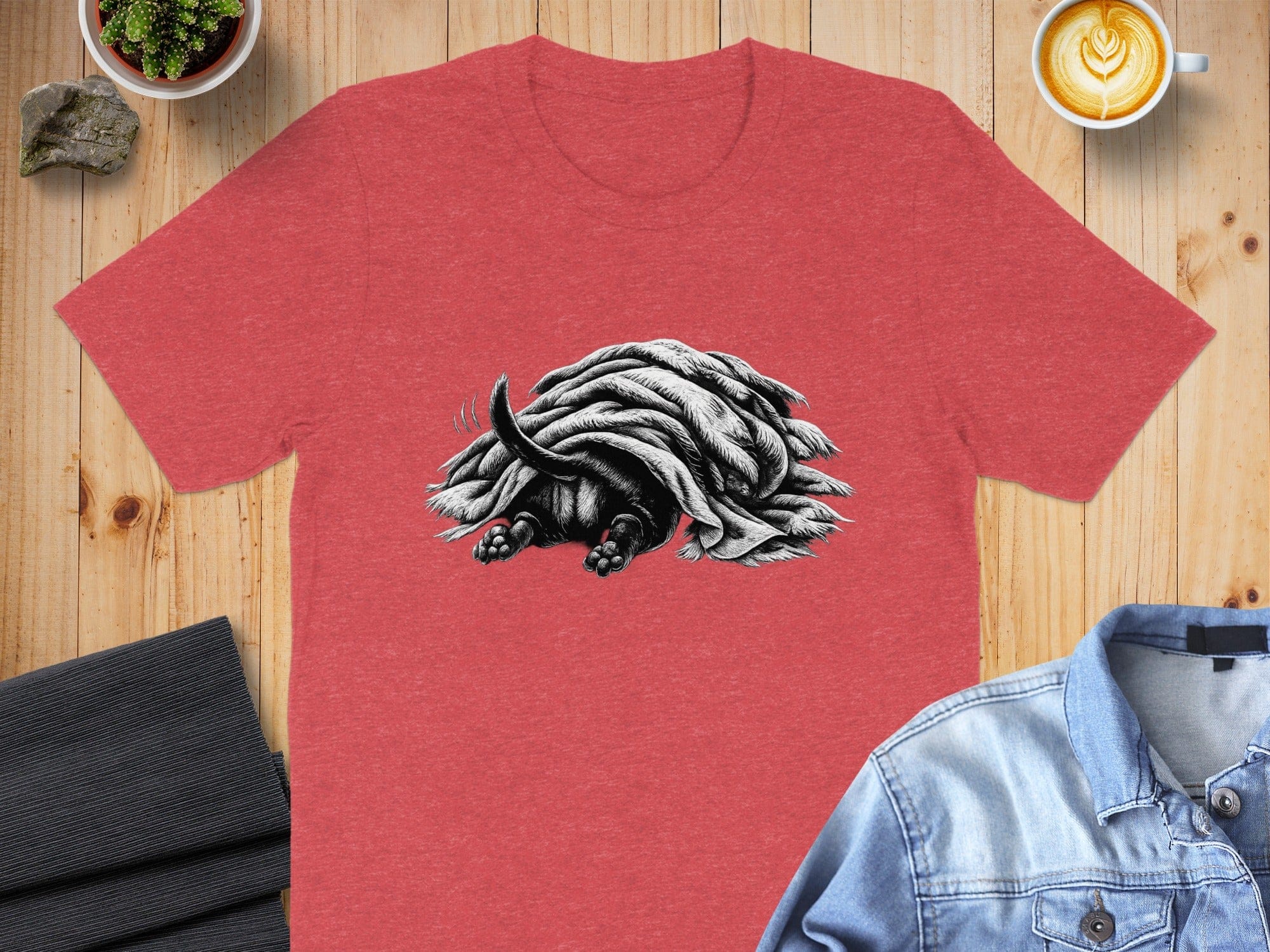 Cute Sleeping Dog in Blankets Graphic T-Shirt