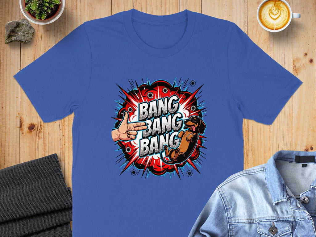 Bang Bang Bang Finger Gun Dog Graphic T-shirt