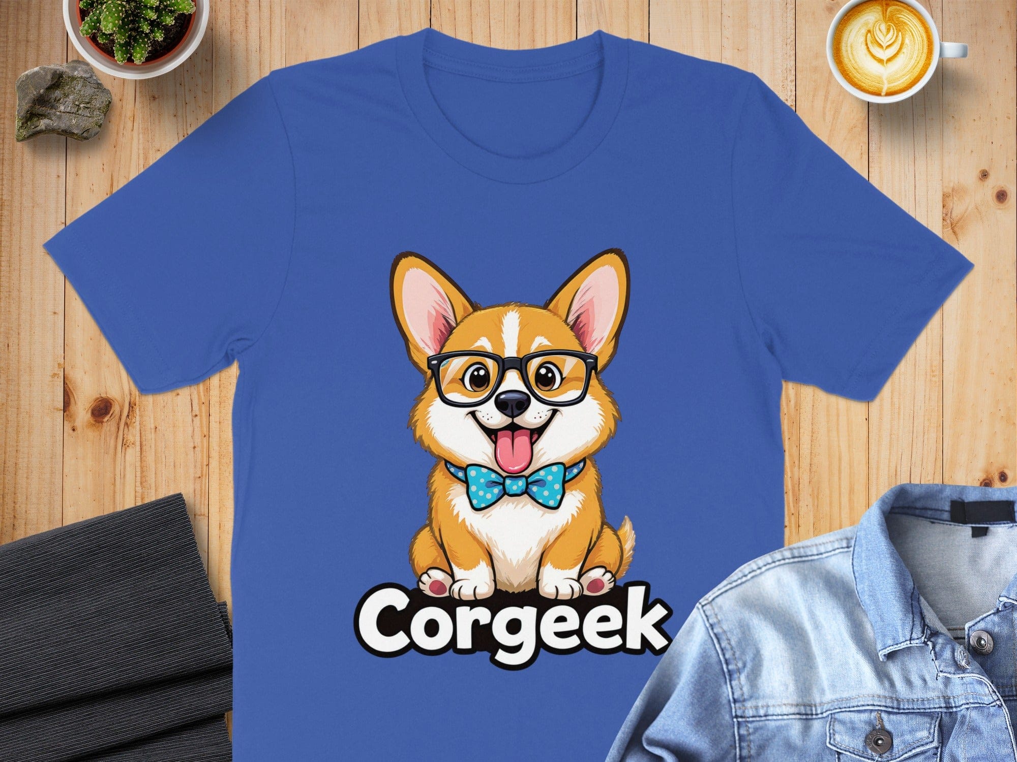 Cute Corgi Geek Wearing Glasses and Bow Tie T-shirt