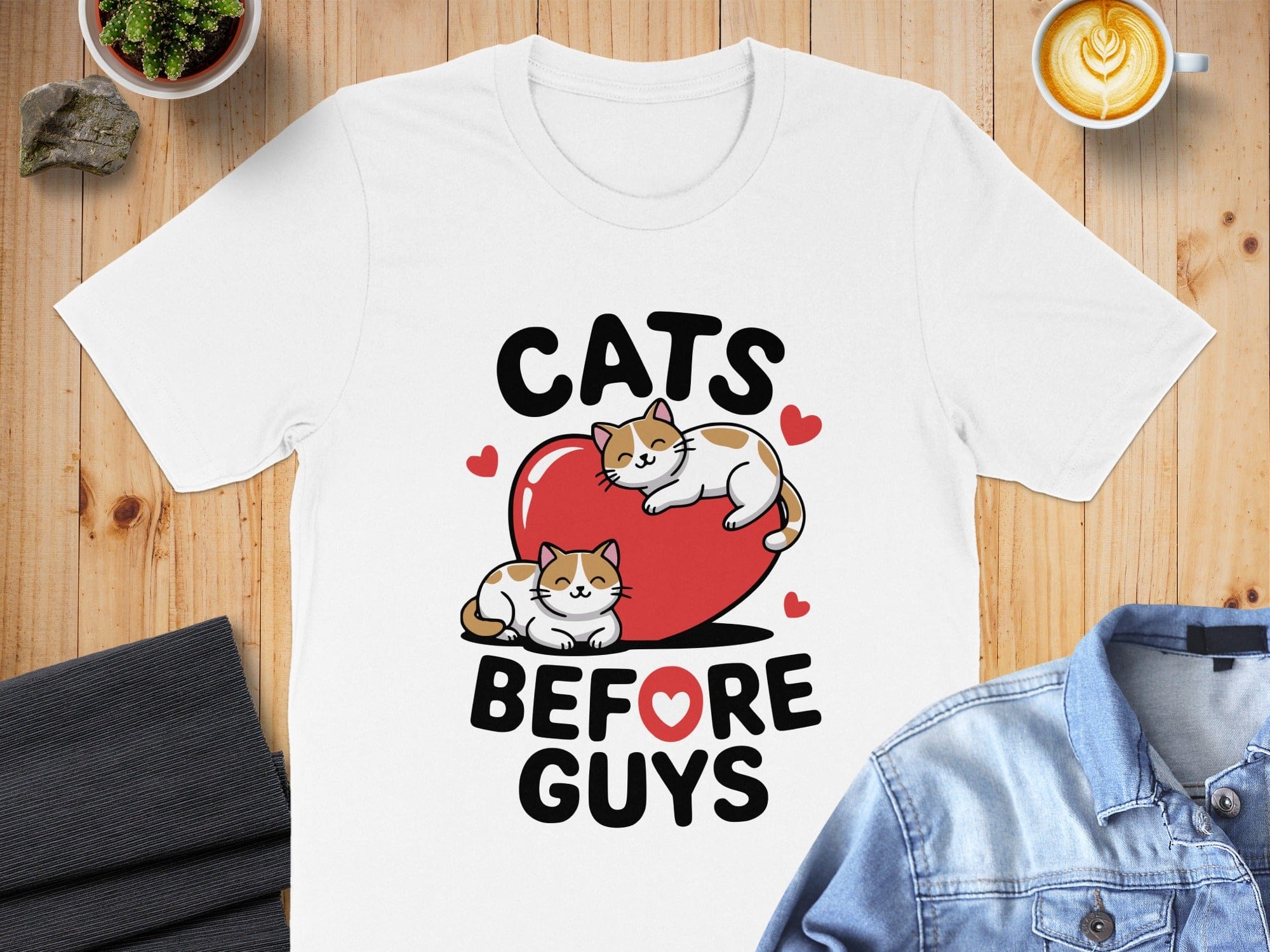 Cats Before Guys heart love cute tee shirt