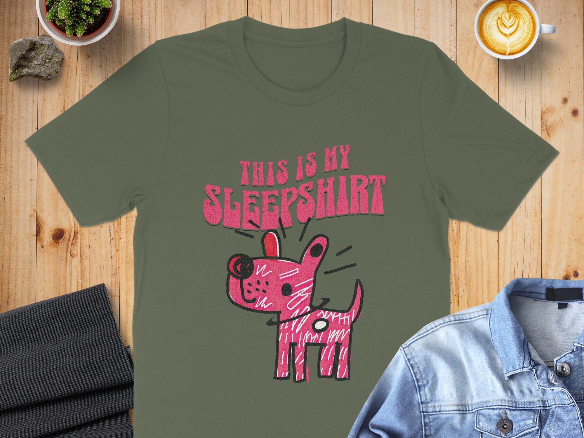 This is My Sleepshirt Pink Dog Graphic Tee Product