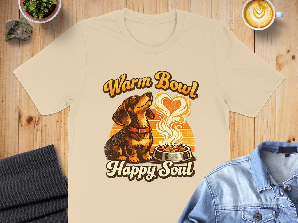 Warm Bowl Happy Soul Dachshund Graphic T-Shirt