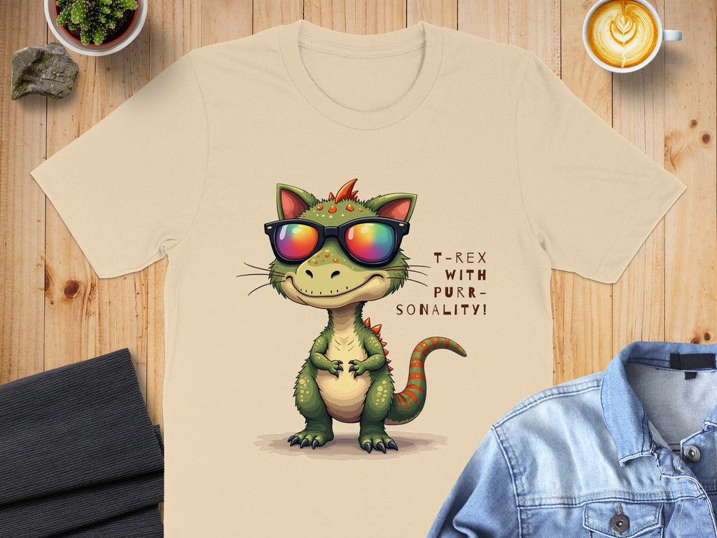 T-Rex with Purr-sonality Cute Dinosaur T-Shirt