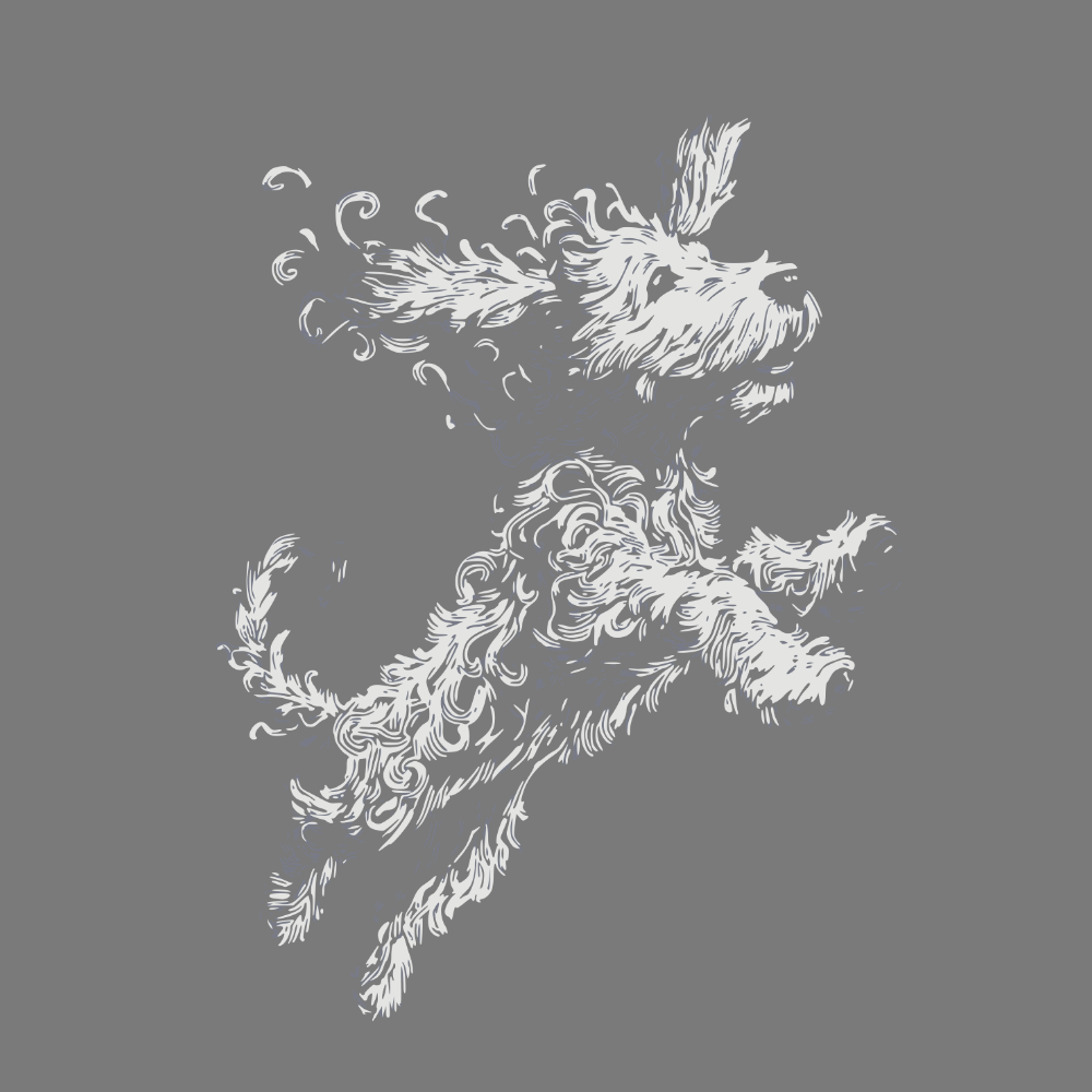 Joyful Running Dog Sketch Digital Art product