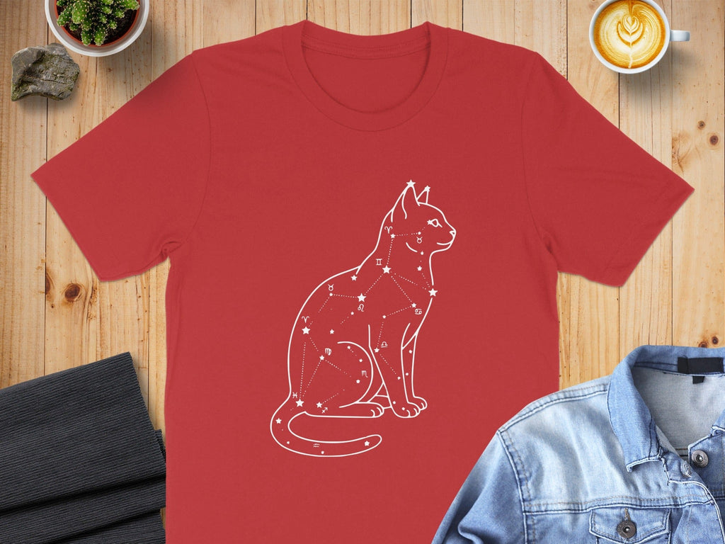 Zodiac Cat Constellation Graphic Art T-Shirt