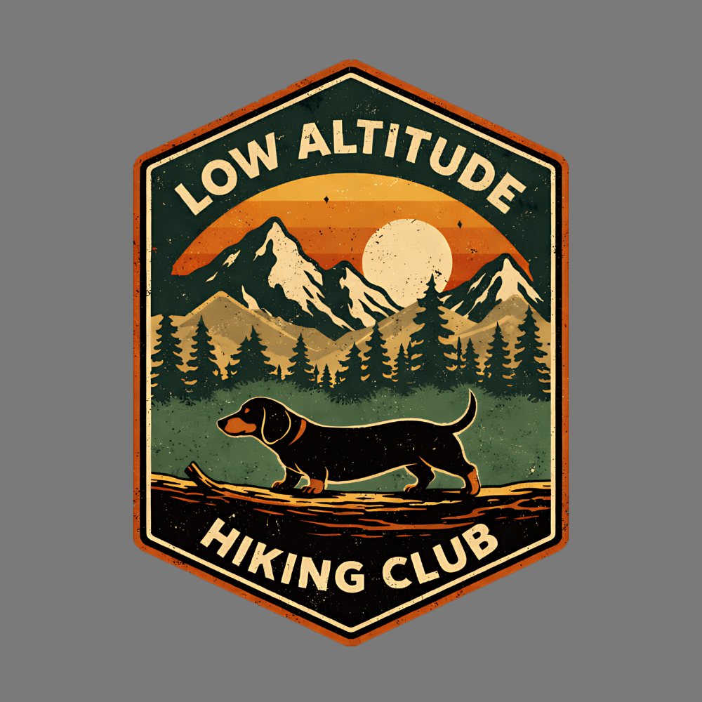 Low Altitude Hiking Club Dog Hiking Sticker