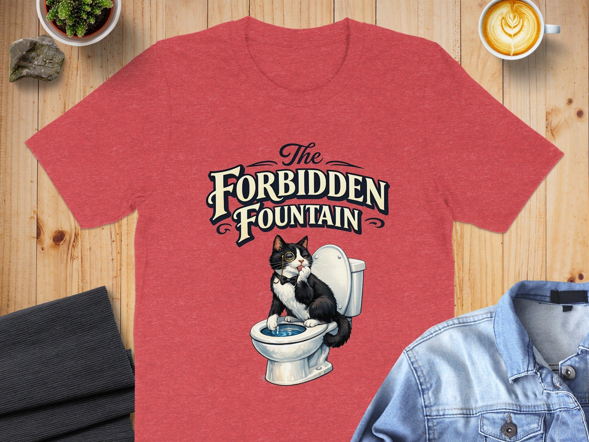 The Forbidden Fountain Cat on Toilet T-shirt