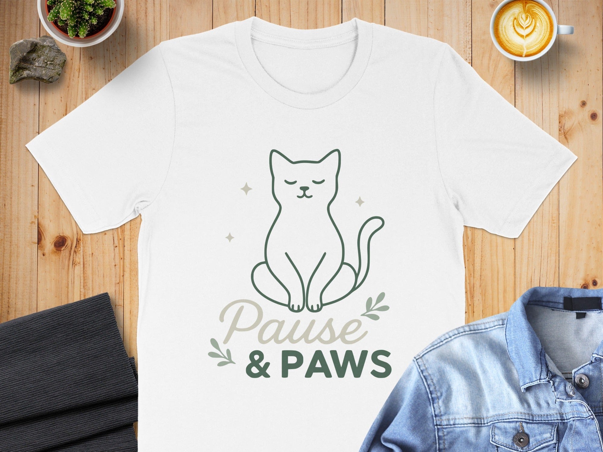 Pause and Paws Cat Lover T-Shirt