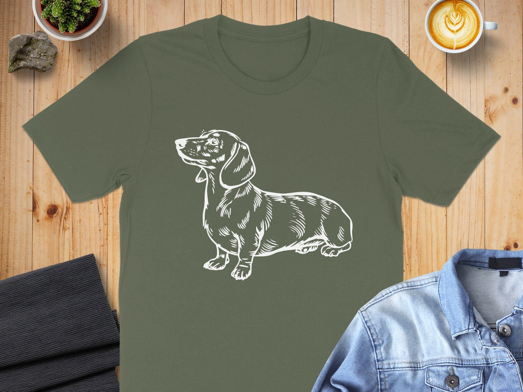 Dachshund Sketch Design Graphic Tee Shirt Product