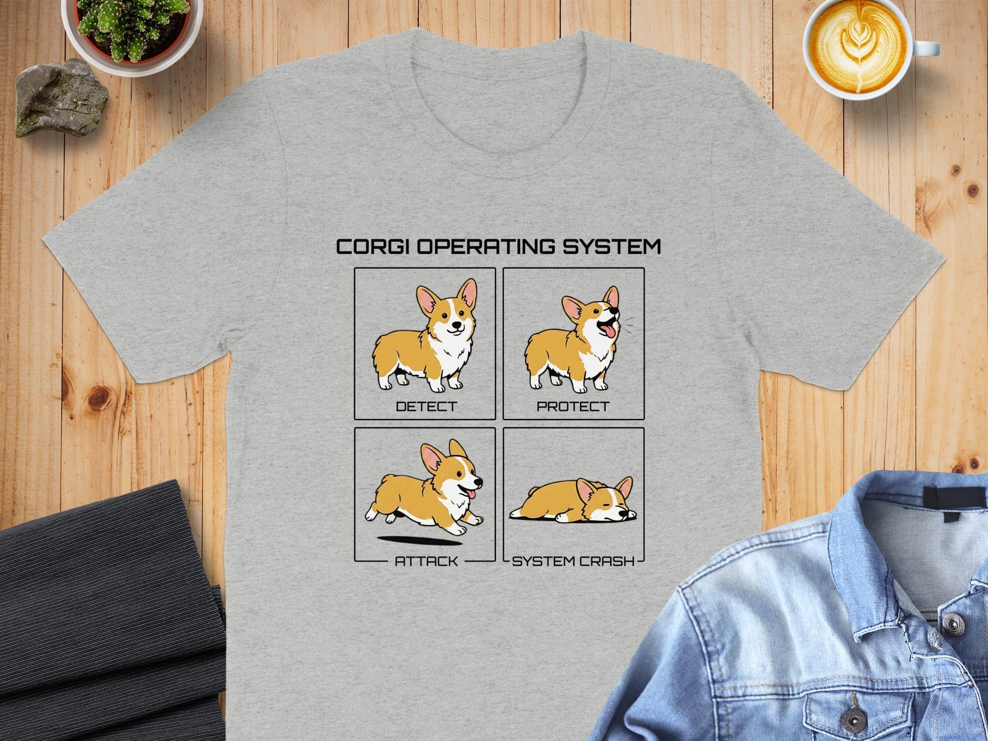 Corgi Operating System Graphic Tee Novelty Shirt