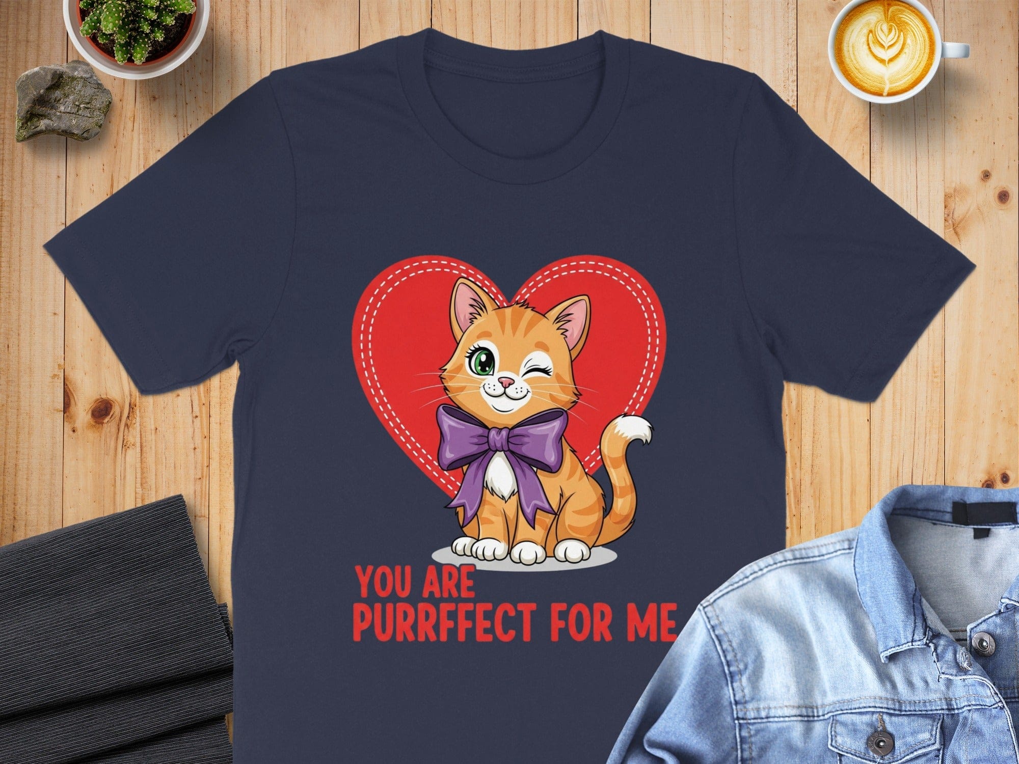 You Are Purrfect For Me Cat Themed T-shirt