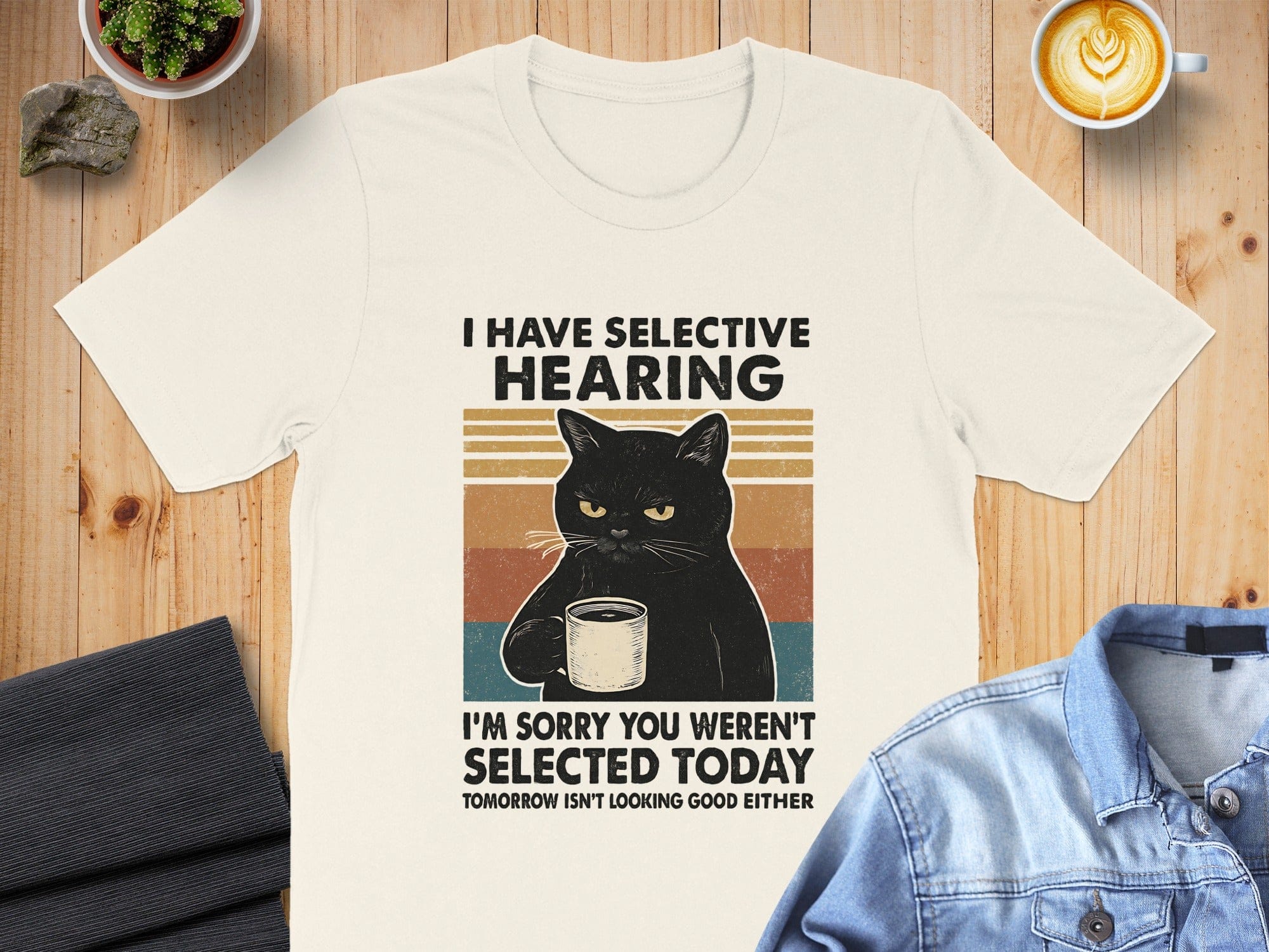 I Have Selective Hearing Cat Design Short Sleeve Shirt