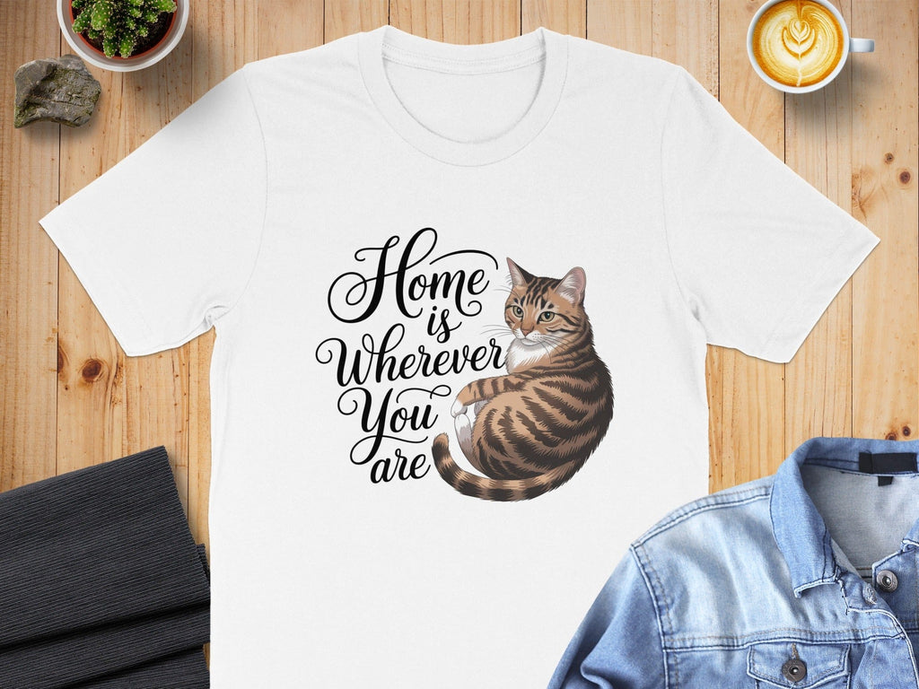Home is Wherever You Are with Cute Cat T-Shirt