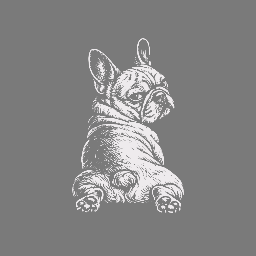 French Bulldog Illustration on Gray Background Product