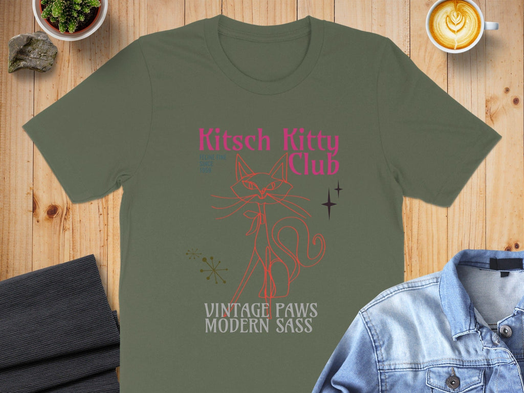 Kitsch Kitty Club Vintage Paws Modern Sass T-Shirt