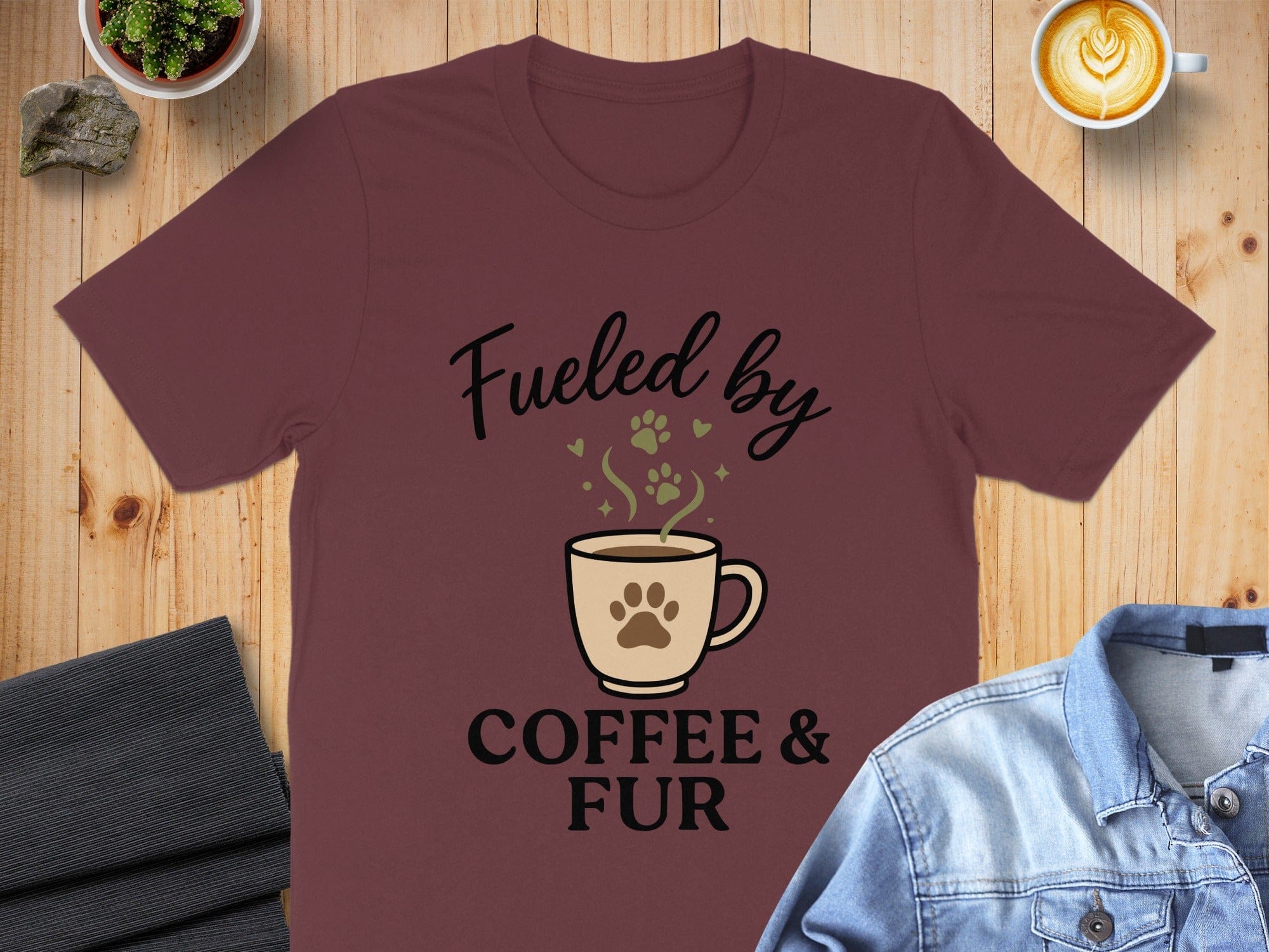 Fueled by Coffee and Fur Graphic T-shirt