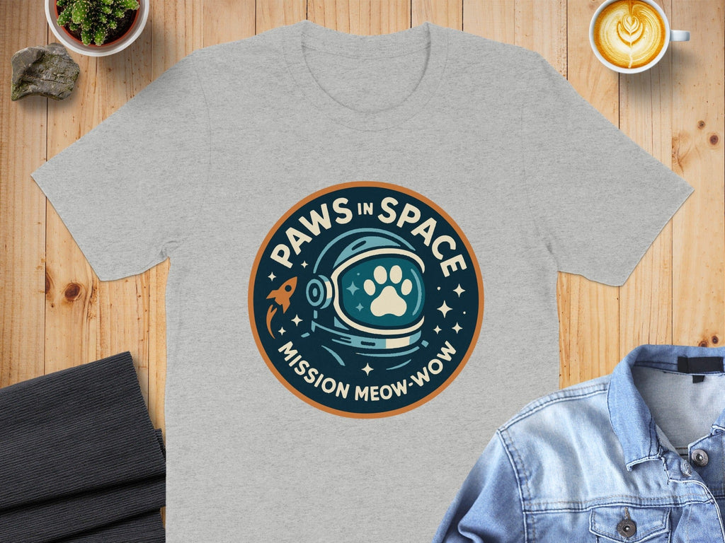 Paws In Space Mission Meow-wow Graphic T-shirt