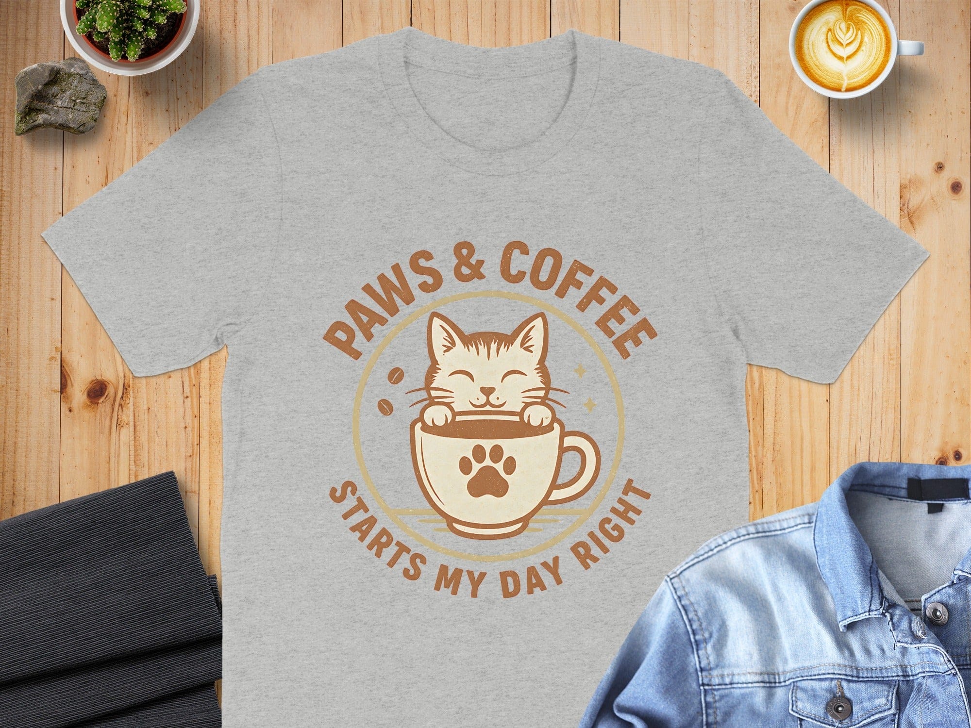 Paws and Coffee Starts My Day Right T-Shirt