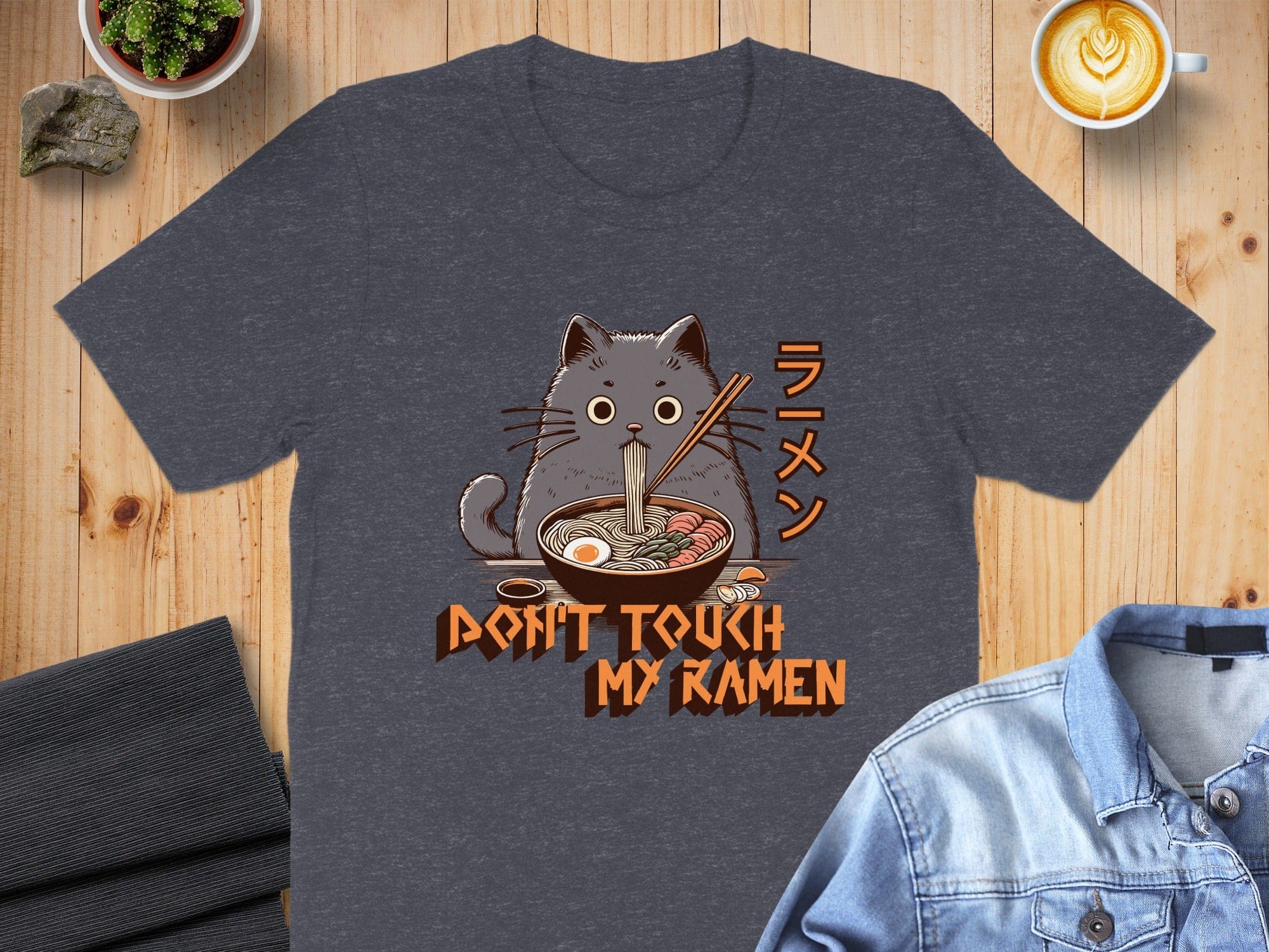 Cute Cat Don't Touch My Ramen Graphic T-Shirt