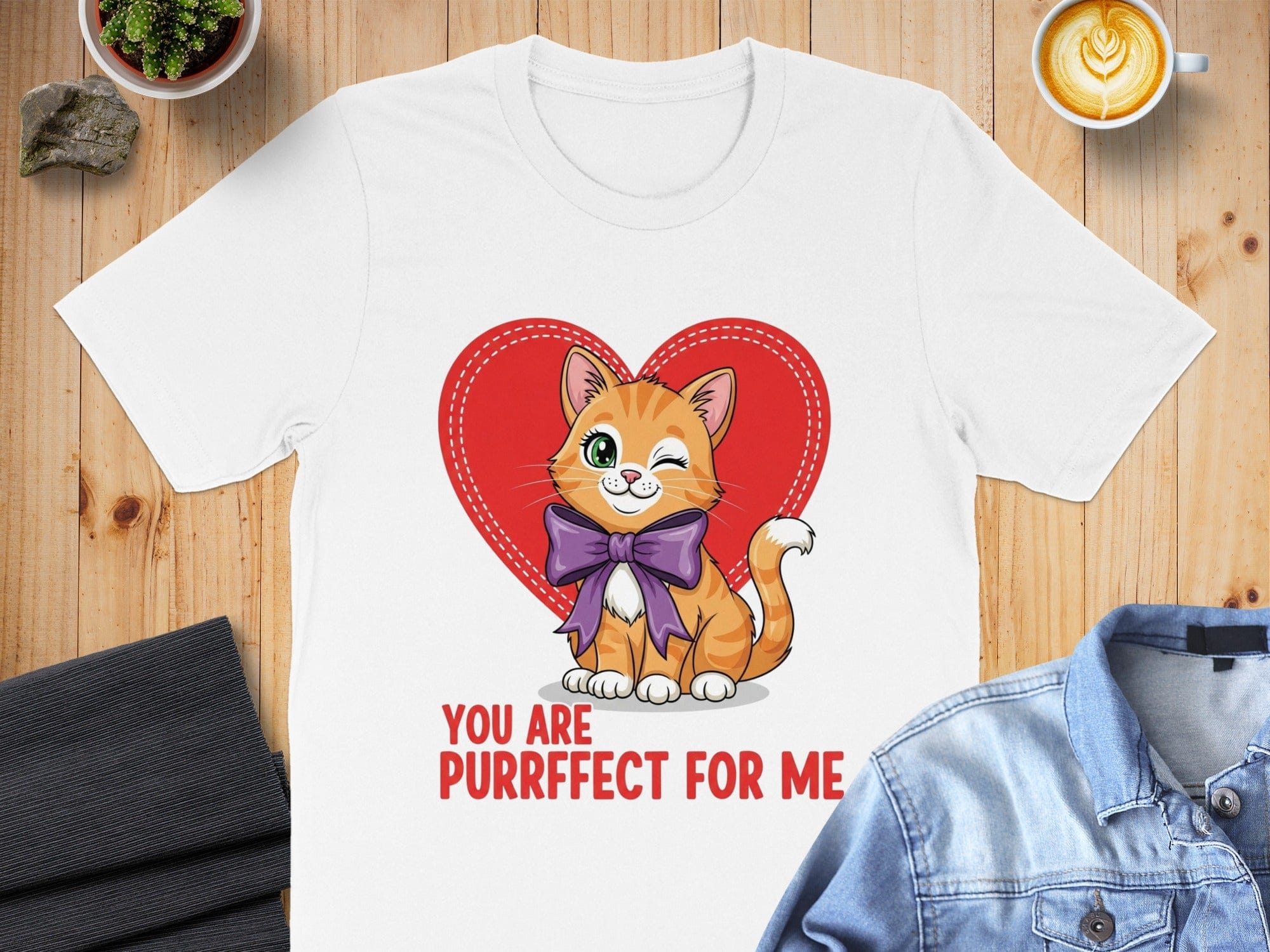 You Are Purrfect For Me Cat Themed T-shirt