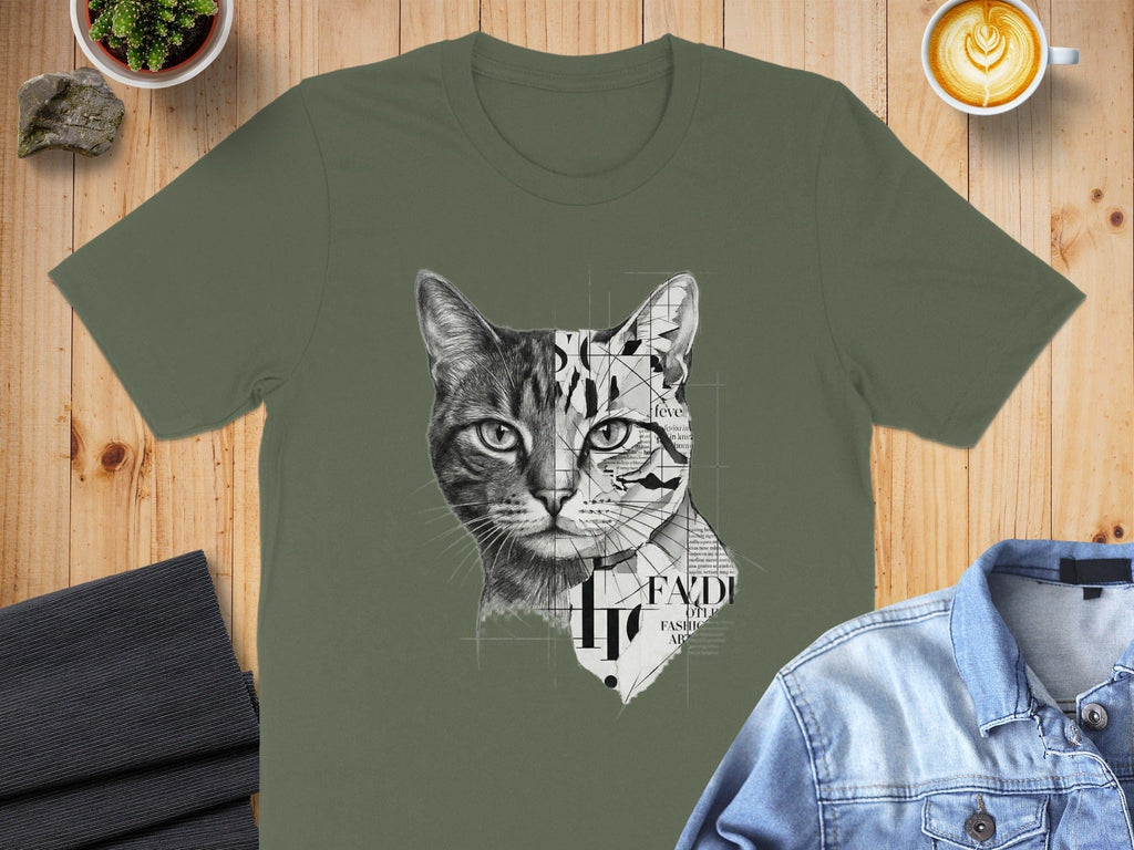 Artistic Cat Graphic Design Unisex T-Shirt Product