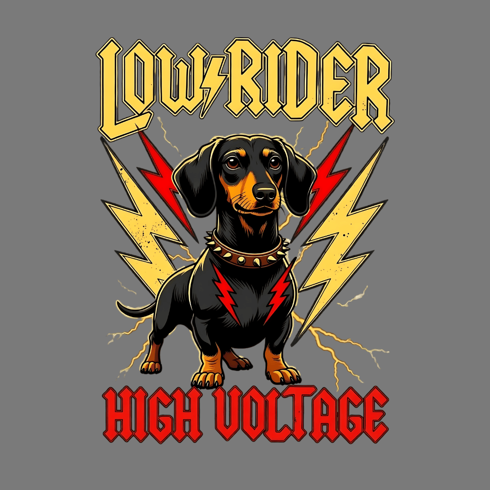 Low Rider High Voltage Dachshund Graphic Product