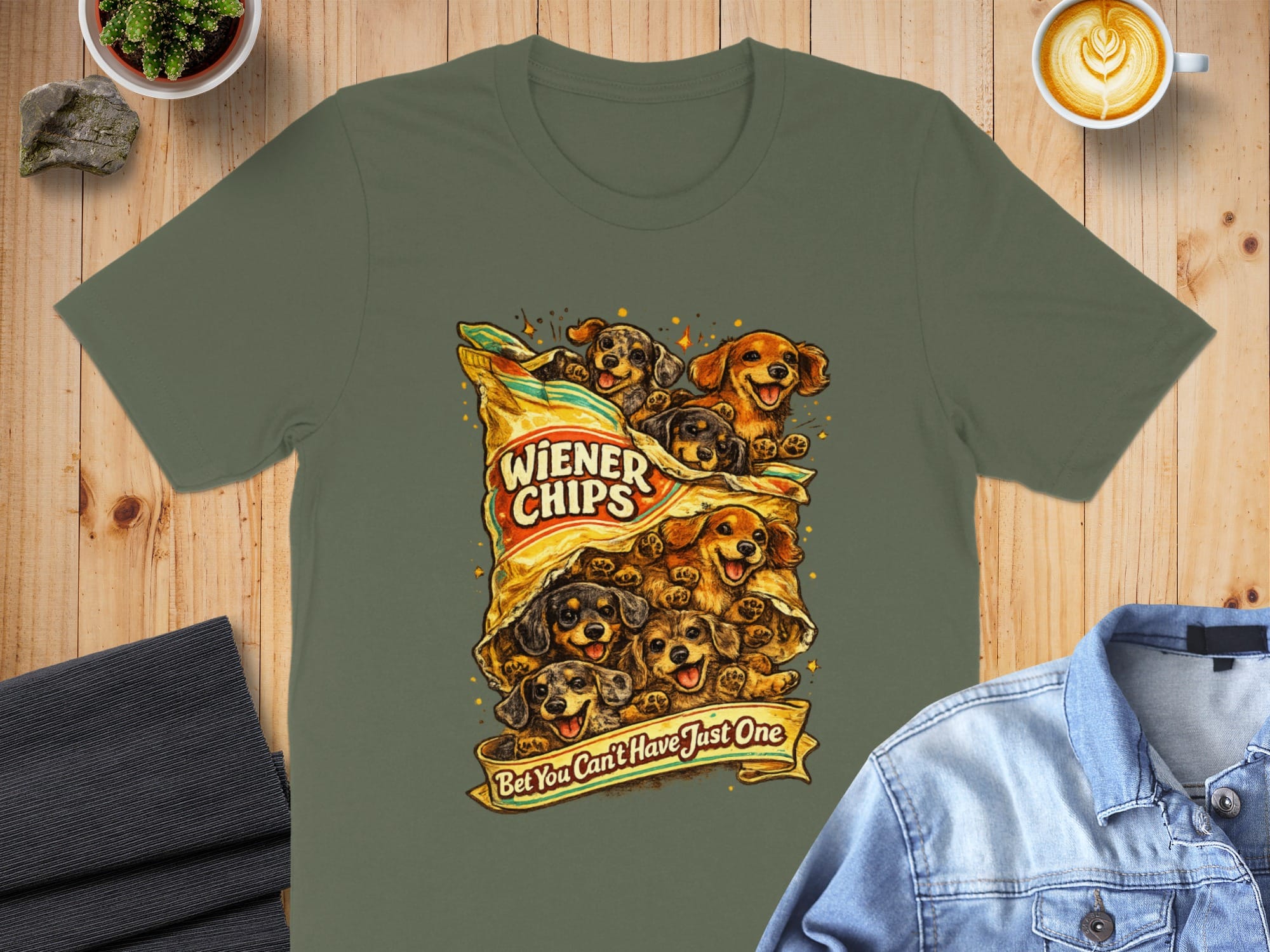 Wiener Chips Bet You Can't Have Just One T-shirt