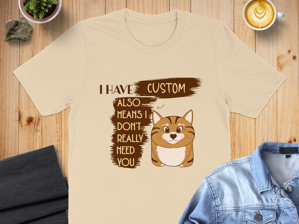 Custom Cat Image Shirt with Funny Text Design