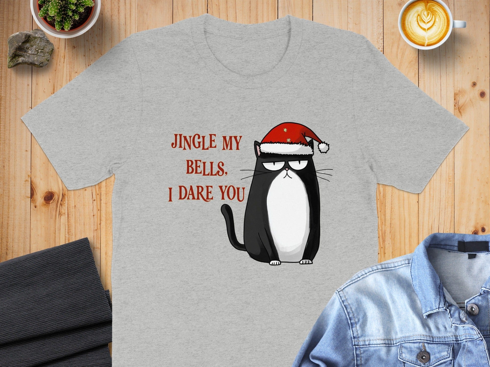 Jingle My Bells I Dare You Cartoon Cat Christmas Shirt