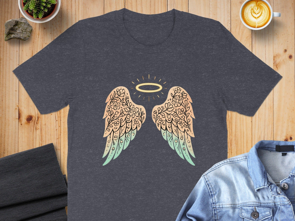 Angel Wings with Halo Graphic Tee Shirt