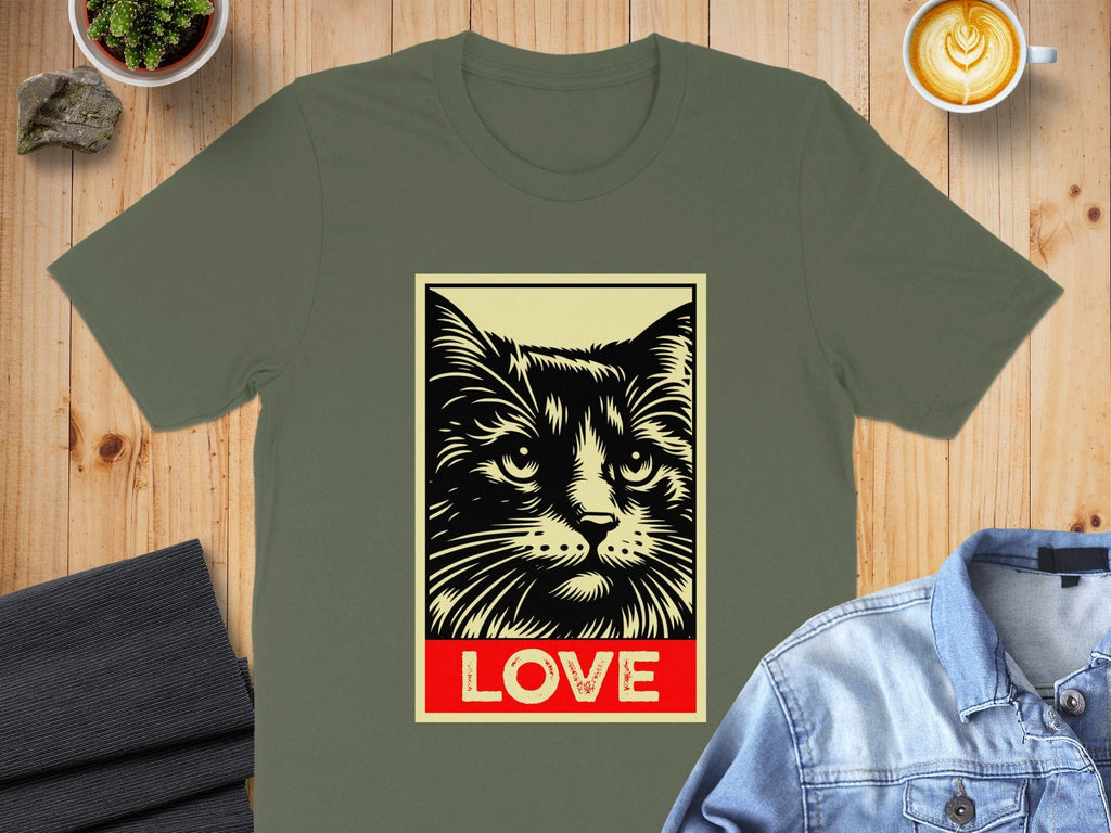 Love Cat Illustration Design T-shirt Product