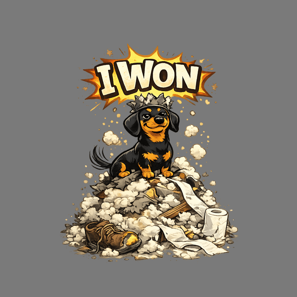 Adorable Dachshund I Won Cartoon Print t-shirt
