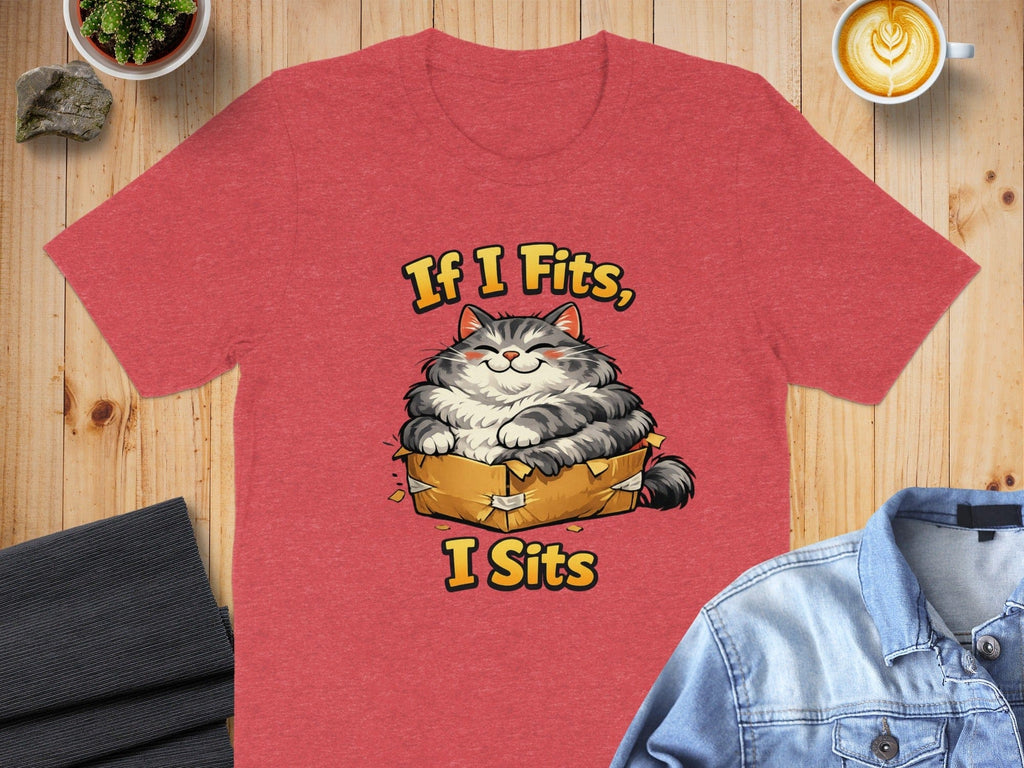 If I Fits I Sits Cute Cat in Box T-shirt