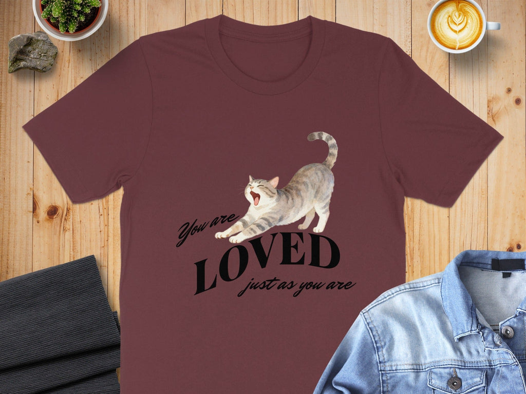 You Are Loved Just As You Are Cat Graphic Tee