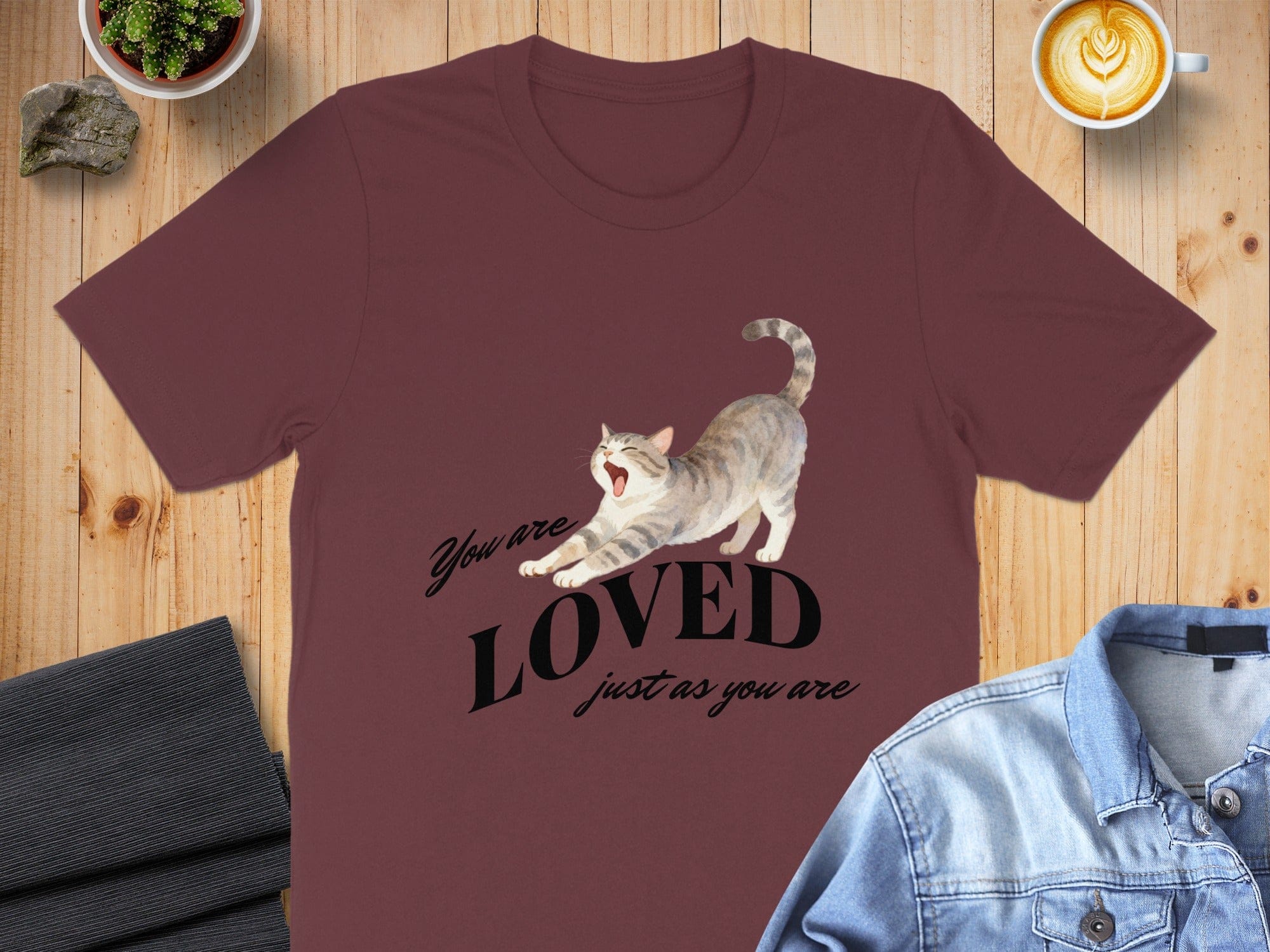 You Are Loved Just As You Are Cat Graphic Tee