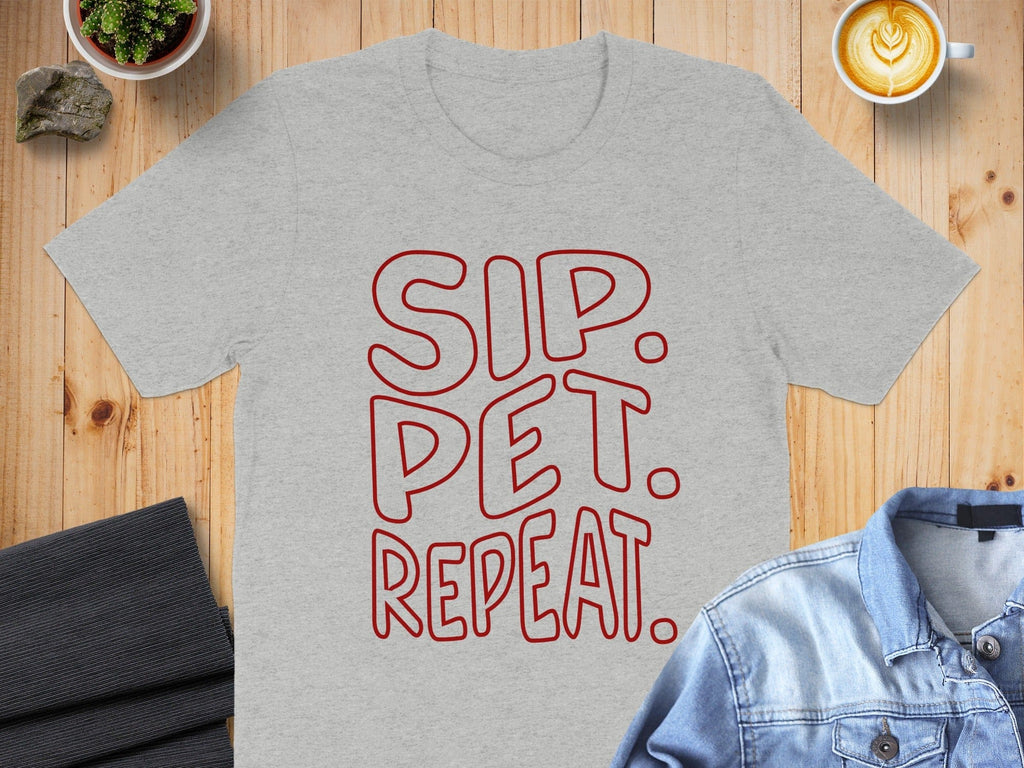Sip Pet Repeat T-Shirt for Everyday Casual Wear
