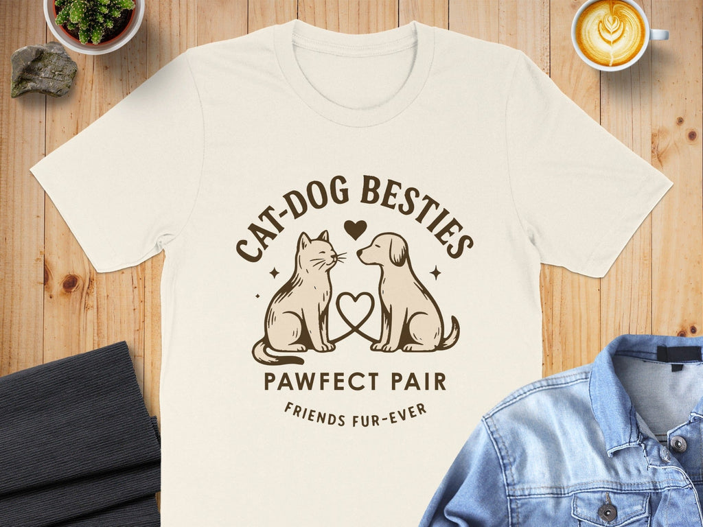 Cat-Dog Besties Pawfect Pair Friends Fur-Ever product