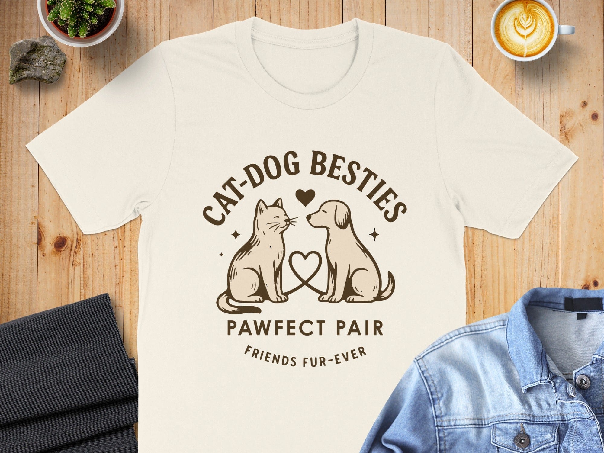 Cat-Dog Besties Pawfect Pair Friends Fur-Ever product