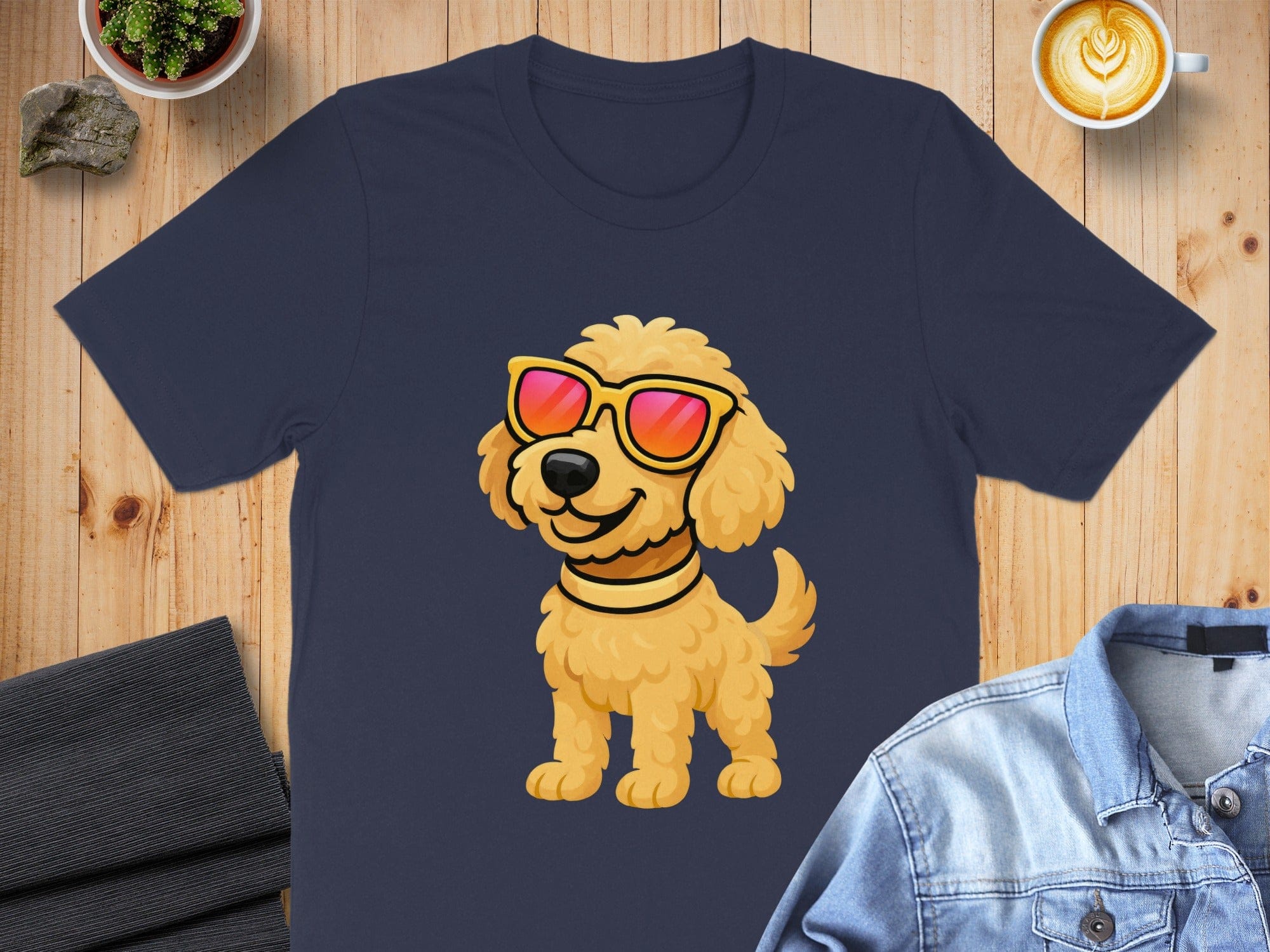 Adorable Dog with Sunglasses Graphic T-Shirt