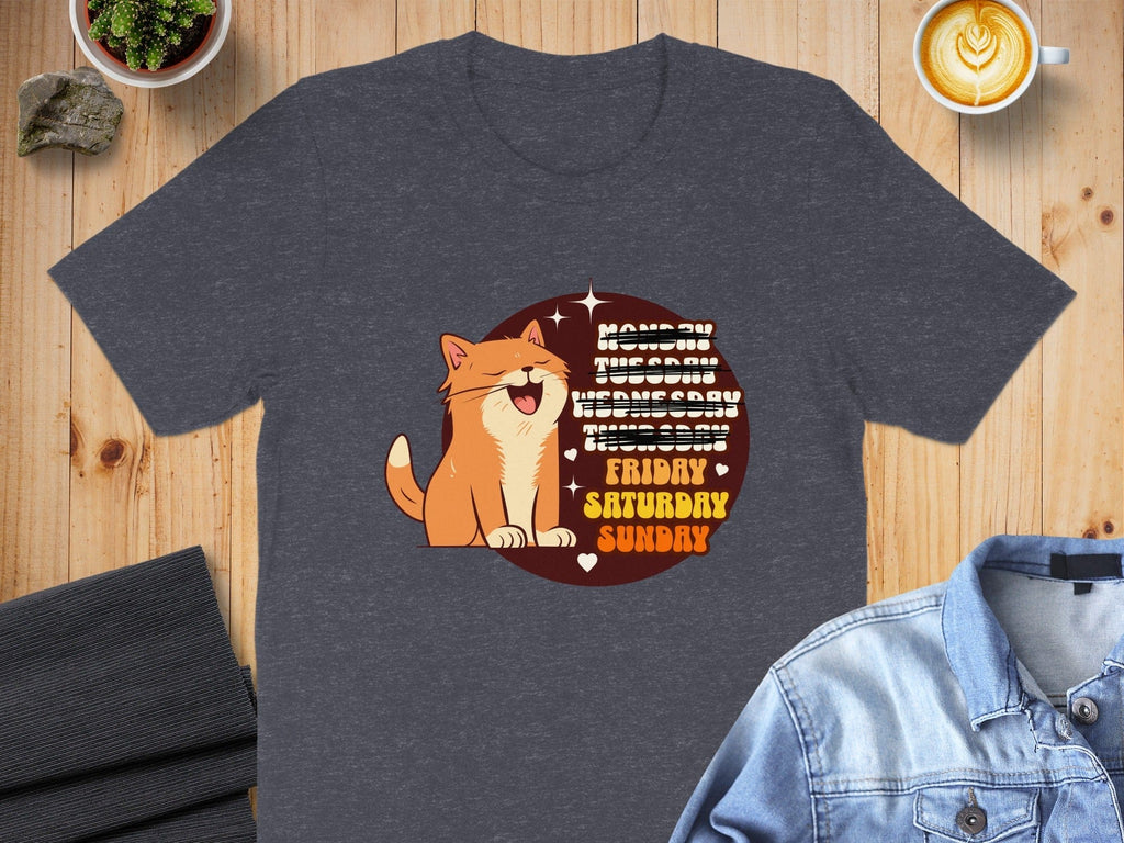 Cat With Days of Week Graphic Shirt