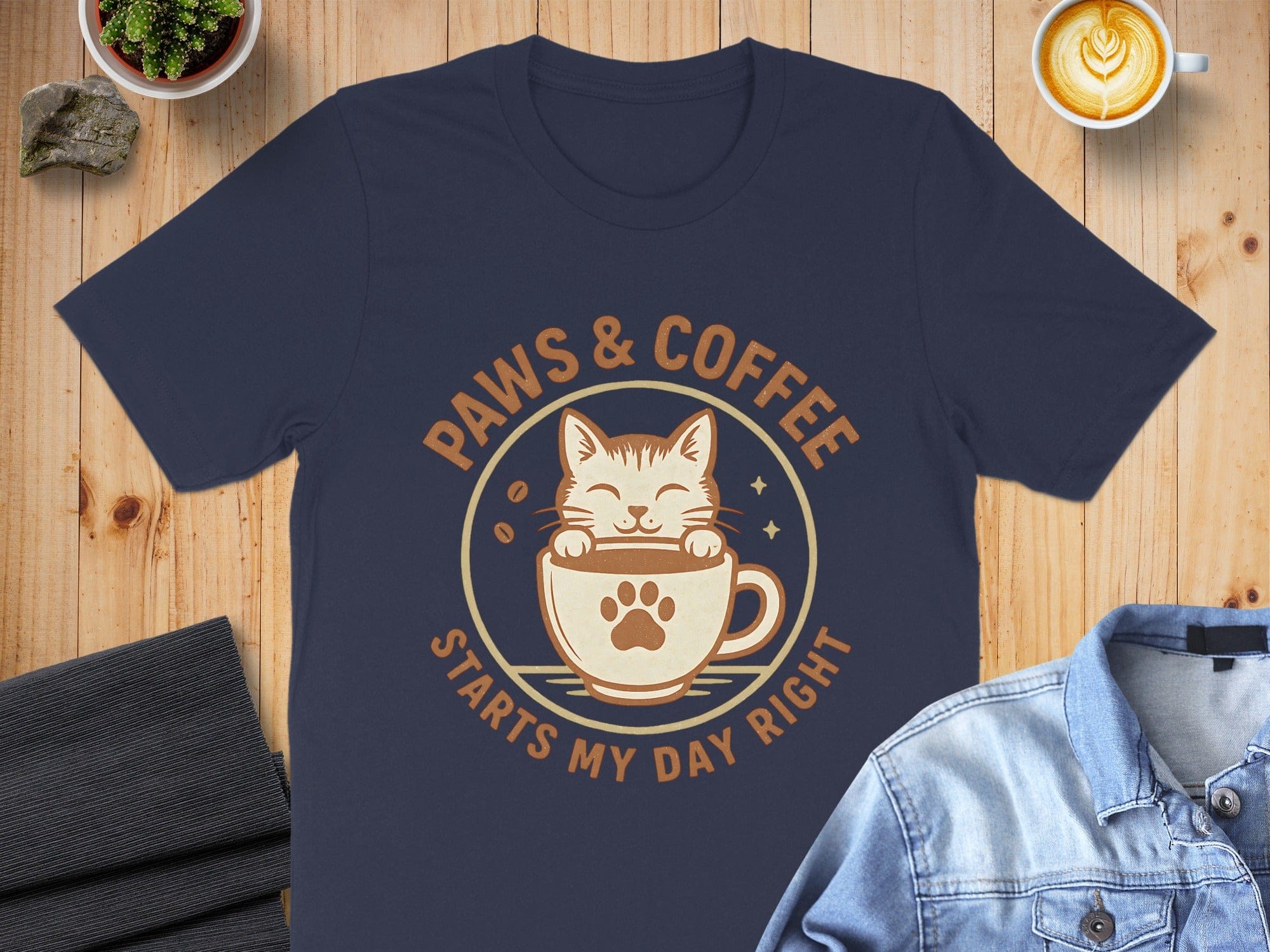 Paws and Coffee Starts My Day Right T-shirt
