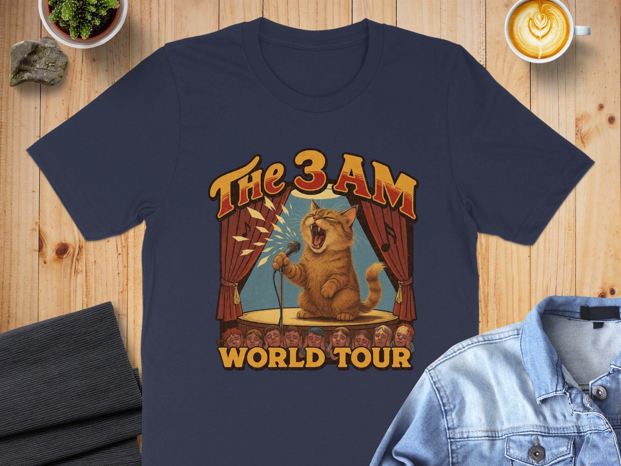 The 3 AM World Tour Cat Graphic Tee Shirt