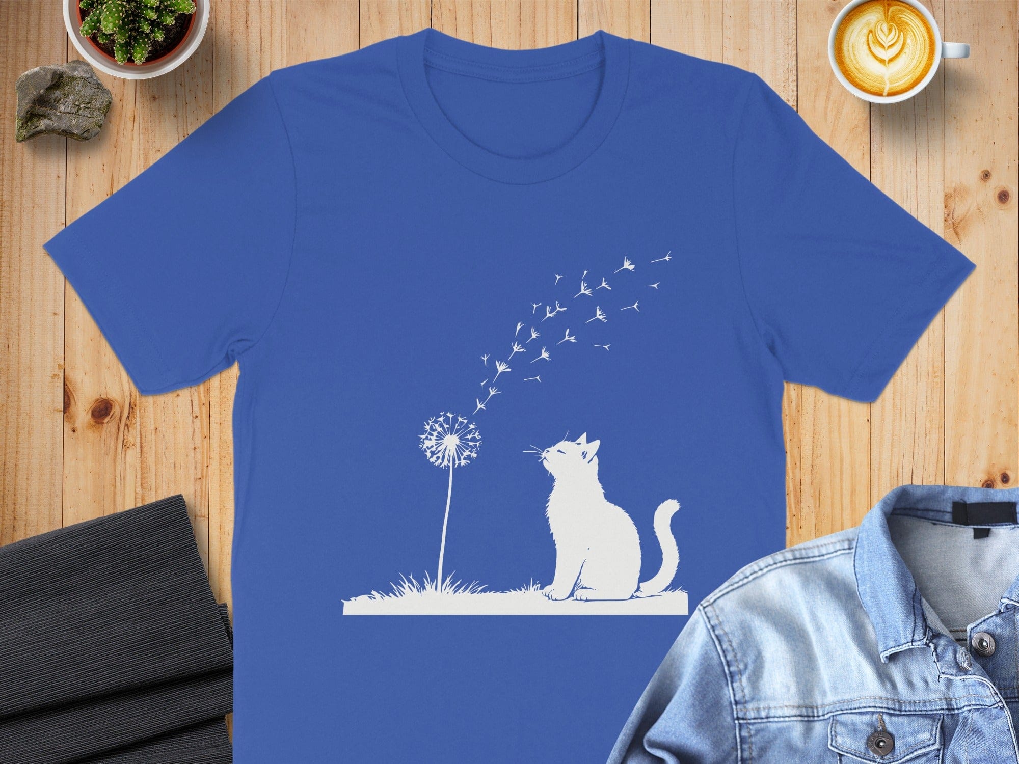 Playful Cat with Dandelion T-shirt