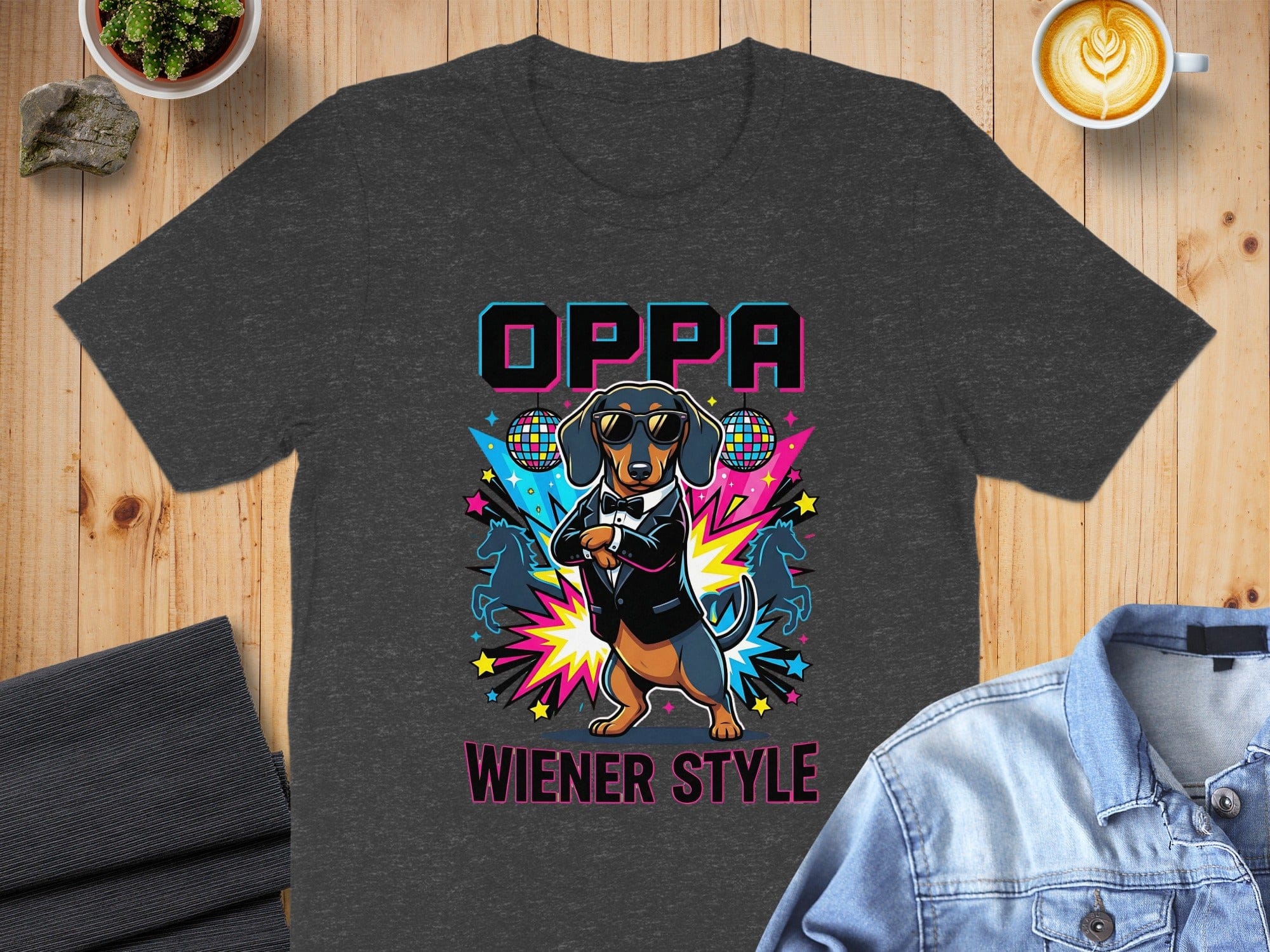 OPPA Wiener Style Funny Dog Lover Graphic T-Shirt