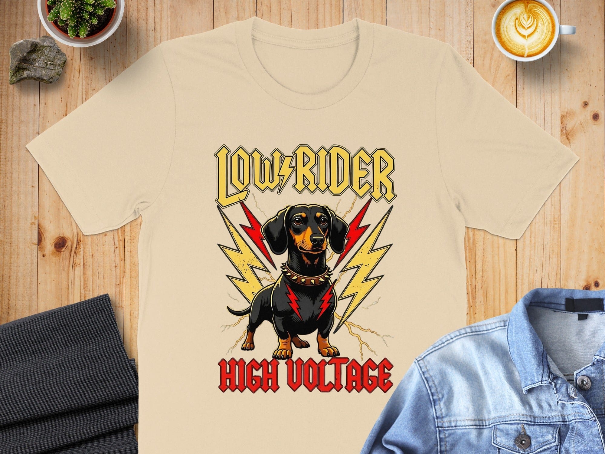 Lowrider High Voltage Dachshund Graphic T-Shirt