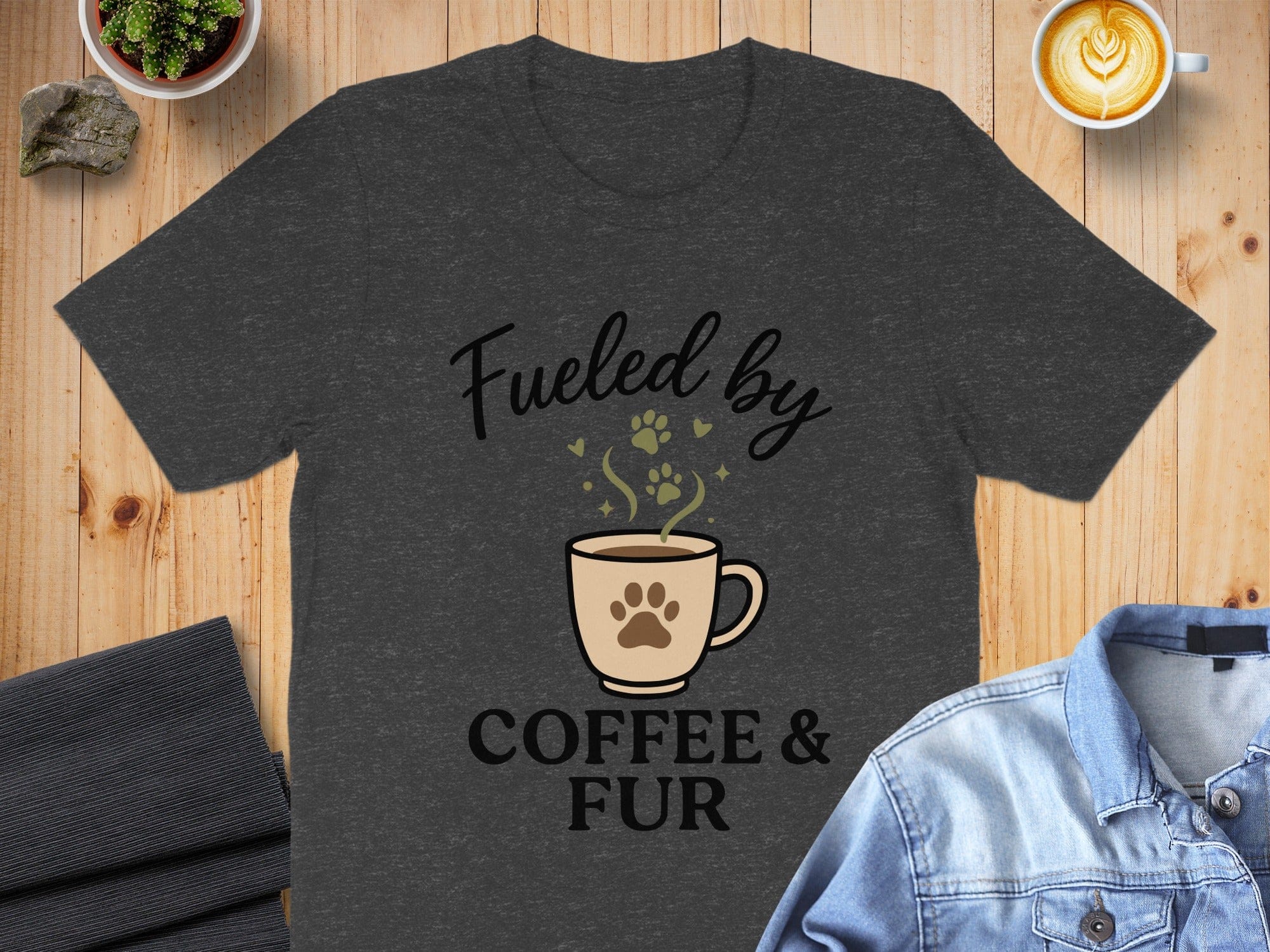 Fueled by Coffee and Fur Graphic T-Shirt
