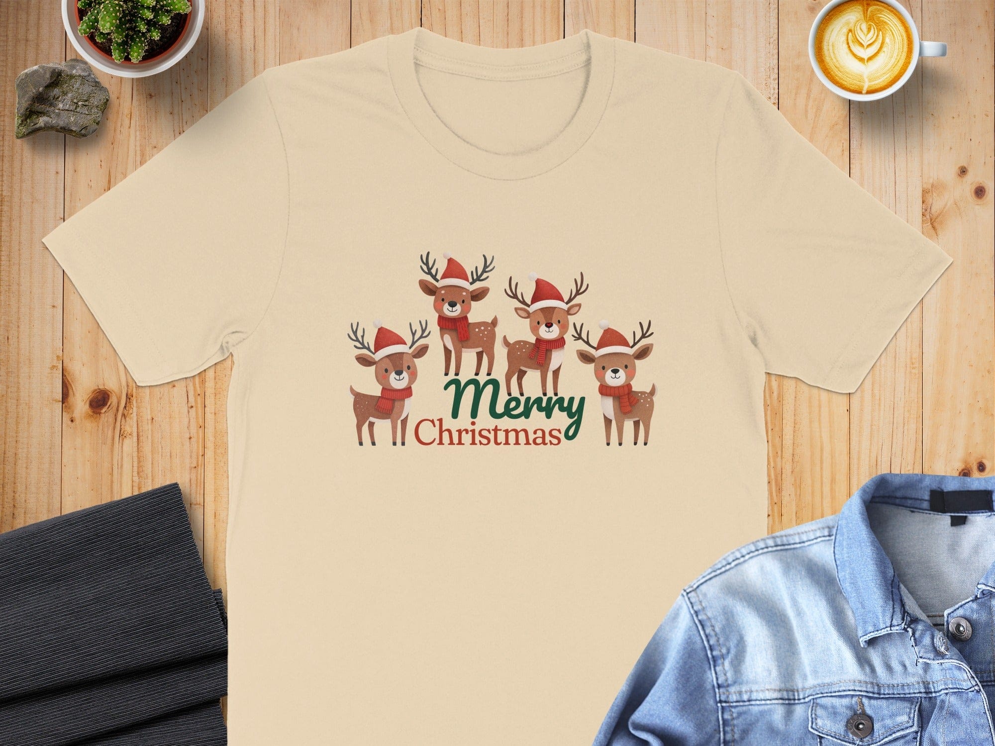 Adorable Reindeer Merry Christmas T-shirt