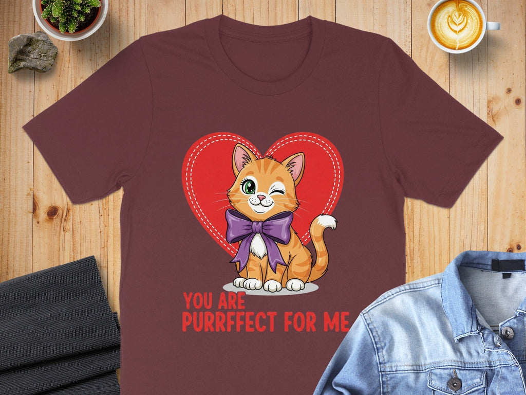 You Are Purrfect For Me Winking Cat T-shirt