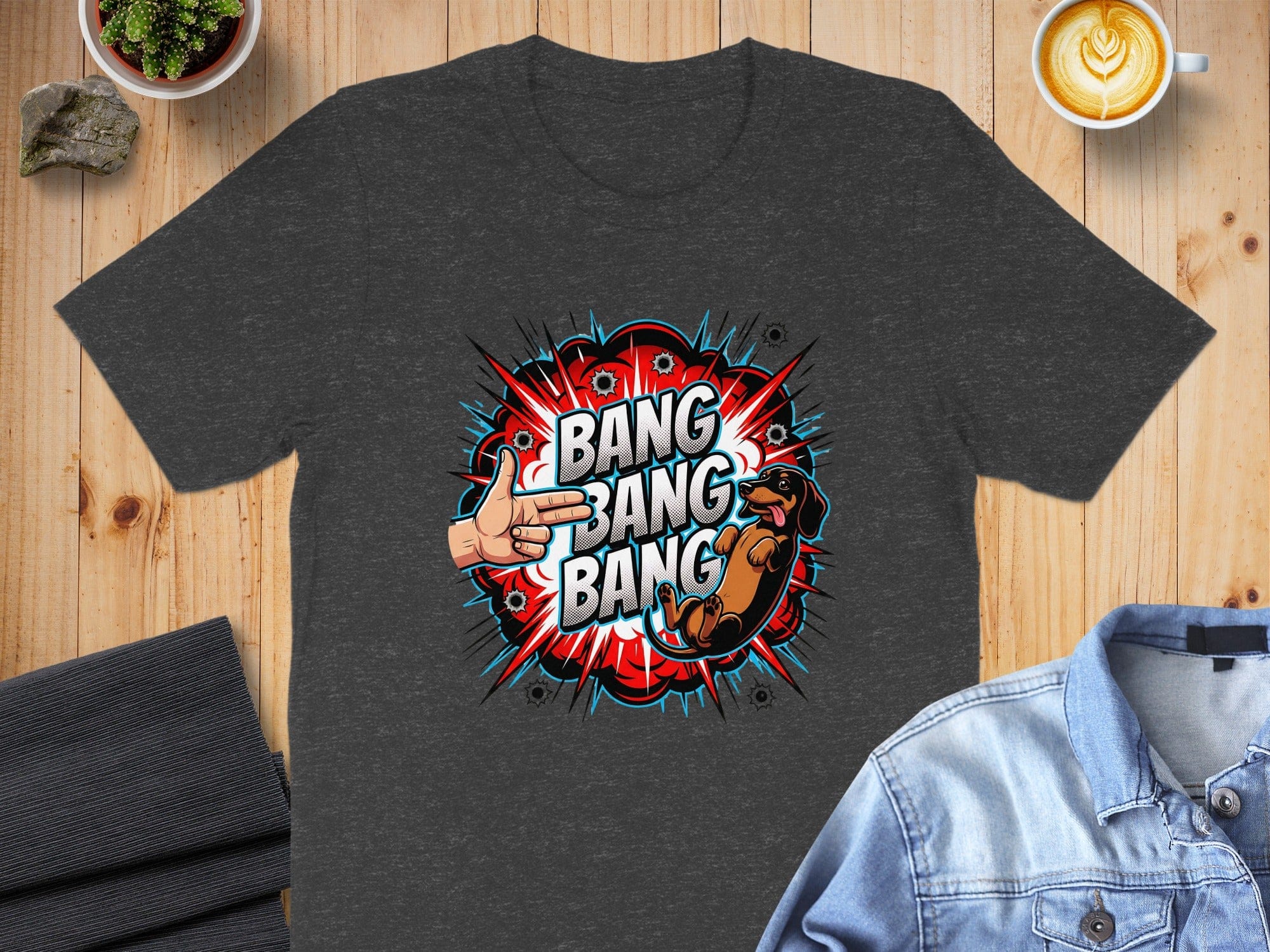 Bang Bang Bang Comic Style Graphic T-shirt Product