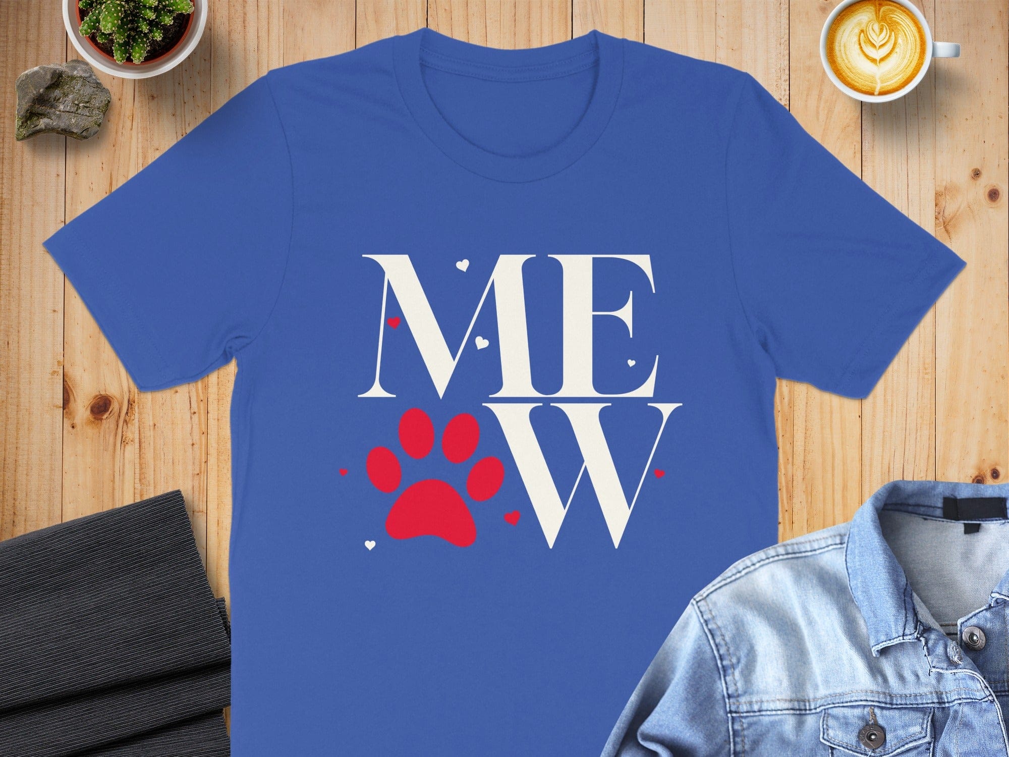 MEW Paw Print Graphic Design Shirt
